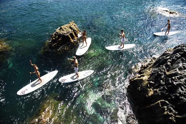 Geführte Stand Up Paddling Tour in Las Palmas auf Gran Canaria entlang des Las Canteras Strandes